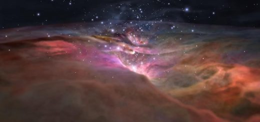 NASA Flight Through Orion Nebula in Visible and Infrared Light