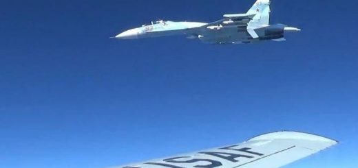 Russian Air Force Su-27 intercepted reconnaissance aircraft