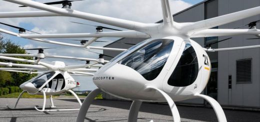 Singapore Skyline adac Volocopter Air Taxis