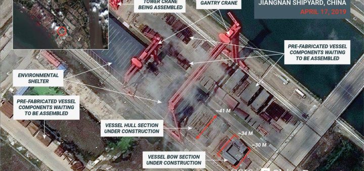 Chinese People’s Liberation Army-Navy aircraft carrier (satellite-image)
