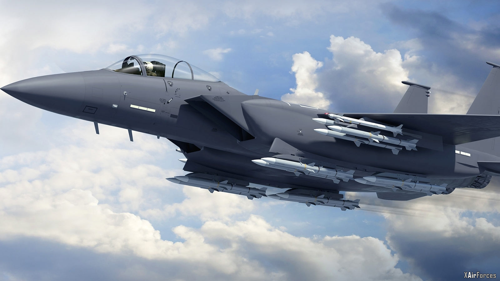 The US Air Force Boeing F-15 Strike Eagle