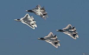 Russian Air Force Sukhoi Su-57 Felon fighter jets