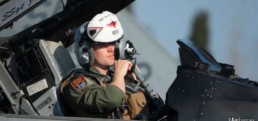 USAF Capt Wesley Reid prepares for a mission at Andravida AB in Greece
