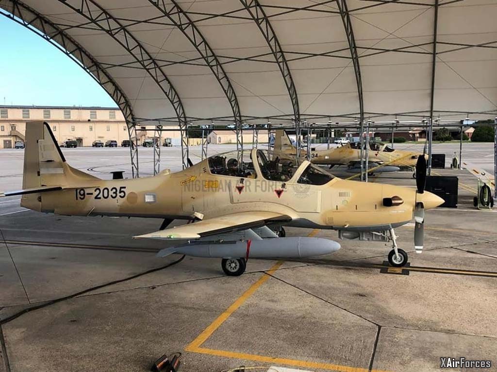 Nigerian Air Force A-29 Super Tucano (19-2035 with 2034), 30 November 2020