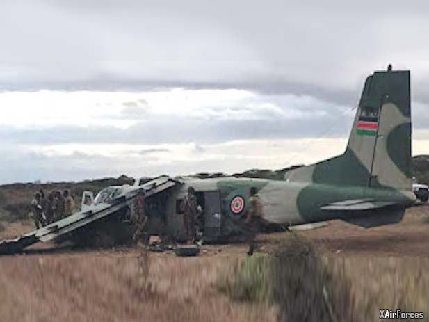 Kenyan Air Force Y-12 II Turbo Panda crashed in the Kanyonga