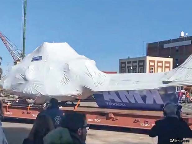 Ex-ltalian Coast Guard AB412 lands in Uruguay 